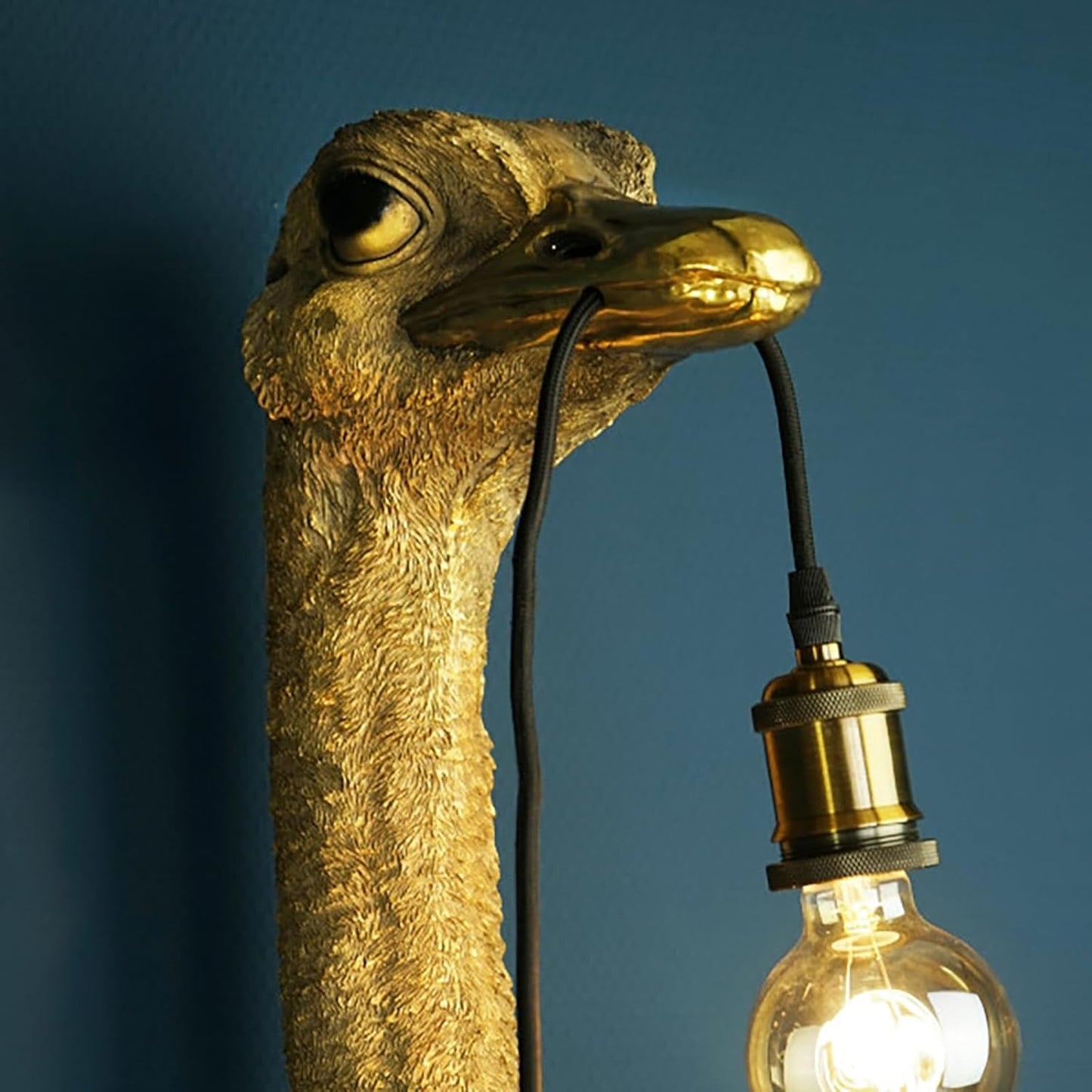 Applique Murale Autruche Gold – Lampe Déco Originale