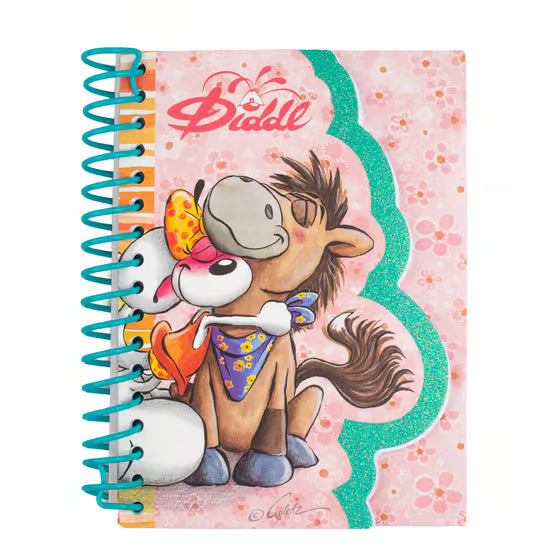 Carnet à spirale A6 DIDDL Diddlina et Loupsily ligné rose